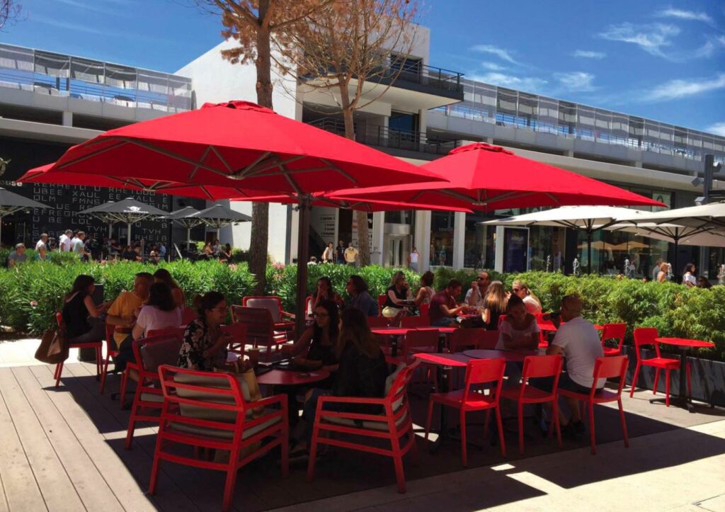 Parasols prostor terrasse restaurant